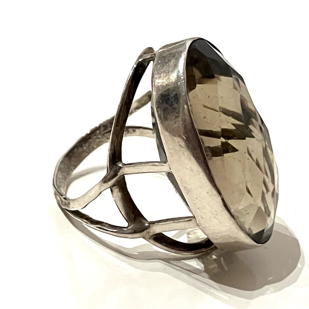 XL Smokey Quartz Sterling Silver Ring